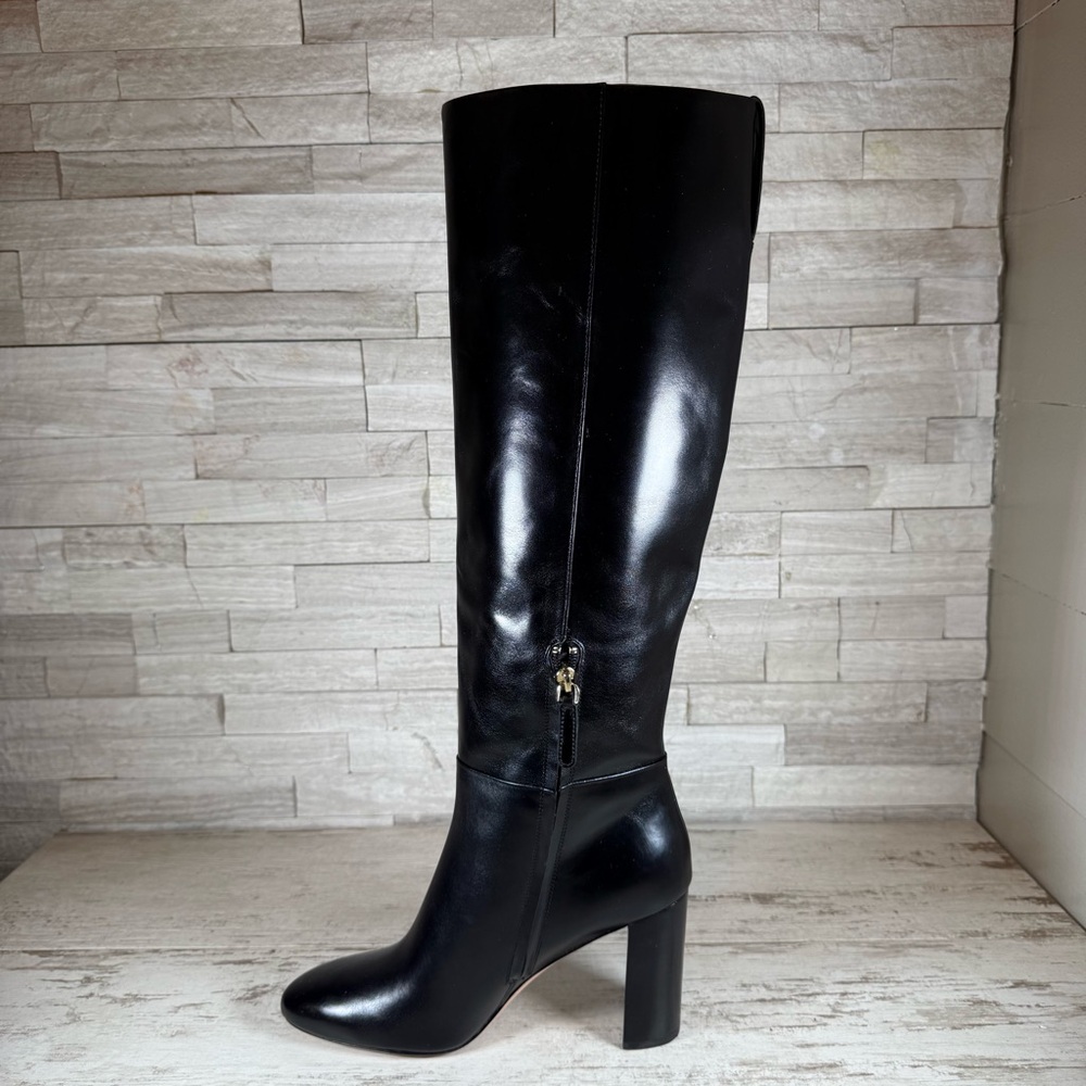 Kate Spade Colby Tall Leather High-Heel Boots Black Size 9.5B NEW - Picture 11 of 16
